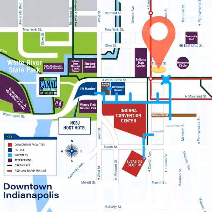 Free Parking! Downtown Lucas Oil- Conv Center Skywalk#2 Apartment Indianapolis
